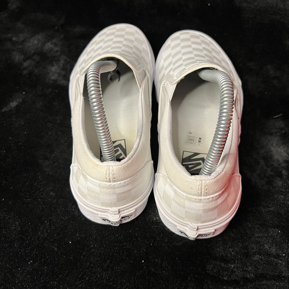 Vans Classic Slip On Unisex M7/W8.5 Sneakers White Checkerboard Skateboard Shoes - Picture 5 of 8